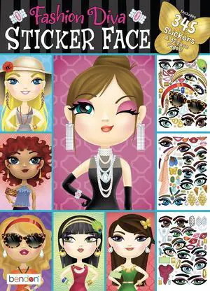 Bendon Fashion Diva Create-A-Face Sticker Pad 42423 Bendon Fashion Diva Create-A-Face Sticker Pad 42423