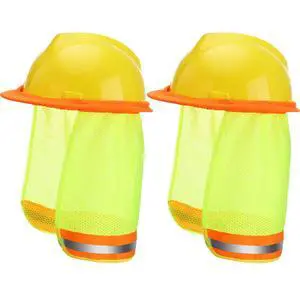 WILLBOND 2 Pcs Hard Hat Sun Shade, Reflective High Visibility Hard Hat Sun Neck Shield, Fits Full and Standard Brim Safety Helmets for Construction Landscaping(Yellow) WILLBOND 2 Pcs Hard Hat Sun Shade, Reflective High Visibility Hard Hat Sun Neck Shield, Fits Full and Standard Brim Safety Helmets for Construction Landscaping(Yellow)
