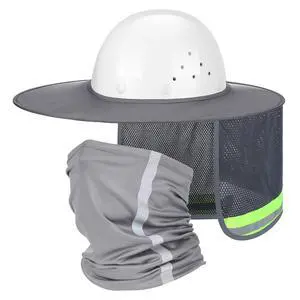 SATINIOR 2Pcs Hard Hat Sun Shade, High Visibility Full Brim Mesh Sun Visor Neck Protection,Reflective Strip Neck Gaiter Bandana Face Scarf for Construction Helmet Hardhat Accessories(Grey) SATINIOR 2Pcs Hard Hat Sun Shade, High Visibility Full Brim Mesh Sun Visor Neck Protection,Reflective Strip Neck Gaiter Bandana Face Scarf for Construction Helmet Hardhat Accessories(Grey)