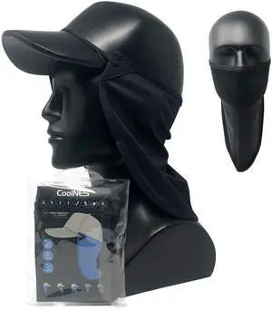 CoolNES - UV Sun Protection Neck Drape Adjustable Multifunctional 2 in 1 Face Covering for Outdoor Fishing - Unisex Black CoolNES - UV Sun Protection Neck Drape Adjustable Multifunctional 2 in 1 Face Covering for Outdoor Fishing - Unisex Black