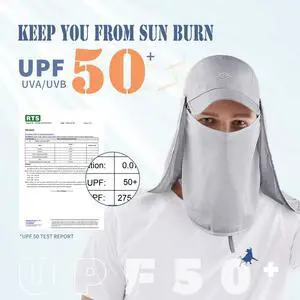 ELLEWIN Outdoor Sun Hat for Men Women UPF 50+ Fishing UV Hat with Neck Flap Face Cover for Sun Protection ELLEWIN Outdoor Sun Hat for Men Women UPF 50+ Fishing UV Hat with Neck Flap Face Cover for Sun Protection