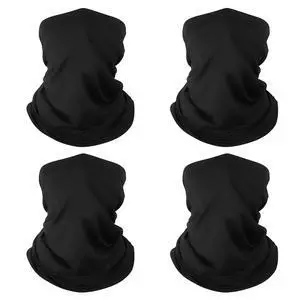 4 Pack Neck Gaiter Breathable Bandana Mask for Outdoor Protection, Washable Reusable Cooling Gator Mask Face Scarf Cover Protect from Dust Sun for Men Women Fishing Cycling Running Black 4 Pack Neck Gaiter Breathable Bandana Mask for Outdoor Protection, Washable Reusable Cooling Gator Mask Face Scarf Cover Protect from Dust Sun for Men Women Fishing Cycling Running Black