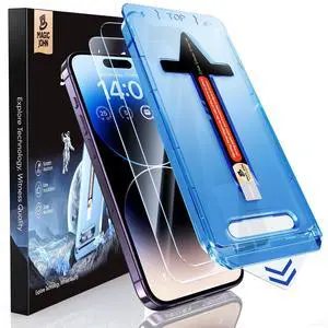 MAGIC JOHN 2 Pack for iPhone 14 Pro 6.1 inch Tempered Glass Screen Protector, Auto Dust-Elimination Installation, Bubble Free, Dynamic Island Compatible, HD Clear, Easy Installation MAGIC JOHN 2 Pack for iPhone 14 Pro 6.1 inch Tempered Glass Screen Protector, Auto Dust-Elimination Installation, Bubble Free, Dynamic Island Compatible, HD Clear, Easy Installation