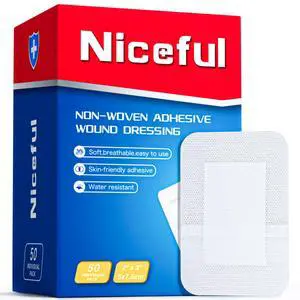 Niceful 50Pcs Adhesive Gauze Bandages 2"x3", Water-Resistant Wound Island Dressing, Sterile & Absorbent Medical Grade Dressing Pad First Aid Dressing Pads Niceful 50Pcs Adhesive Gauze Bandages 2"x3", Water-Resistant Wound Island Dressing, Sterile & Absorbent Medical Grade Dressing Pad First Aid Dressing Pads