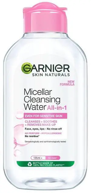 Garnier Skin Naturals Micellar Cleansing Water, 125ml Garnier Skin Naturals Micellar Cleansing Water, 125ml