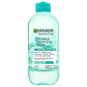 Garnier Micellar Water with Hyaluronic Acid, Facial Cleanser & Makeup Remover, Hydrating and Plumping, For All Skin Types, Vegan, Cruelty Free, 13.5 Fl Oz (400mL), 1 Count Garnier Micellar Water with Hyaluronic Acid, Facial Cleanser & Makeup Remover, Hydrating and Plumping, For All Skin Types, Vegan, Cruelty Free, 13.5 Fl Oz (400mL), 1 Count