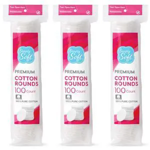 Medline Simply Soft Cotton Rounds (300 Count), 100% Cotton Absorbent and Textured Cotton Pads, Lint-Free Medline Simply Soft Cotton Rounds (300 Count), 100% Cotton Absorbent and Textured Cotton Pads, Lint-Free