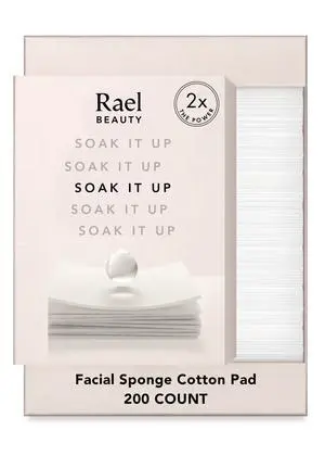 Rael Cotton Pads for Face - Facial Sponge, Square Pad Use with Toner, Makeup Remover, Lint-Free, Soft and Thin, Korean Skin Care (200 Count) Rael Cotton Pads for Face - Facial Sponge, Square Pad Use with Toner, Makeup Remover, Lint-Free, Soft and Thin, Korean Skin Care (200 Count)