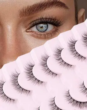 Onlyall Natural Lashes Wispy Lashes Natural Look False Eyelashes Soft Fluffy Fake Eyelashes 7 Pairs D1 Natural (6-13MM) Onlyall Natural Lashes Wispy Lashes Natural Look False Eyelashes Soft Fluffy Fake Eyelashes 7 Pairs D1 Natural (6-13MM)