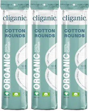 Cliganic Organic Cotton Rounds (300 Count) Makeup Remover Pads, Hypoallergenic, Lint-Free | 100% Pure Cotton Cliganic Organic Cotton Rounds (300 Count) Makeup Remover Pads, Hypoallergenic, Lint-Free | 100% Pure Cotton