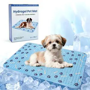 Pet Cooling Gel Pad with Patent Technology, 20in Dog Cooling Mat for Summer, Self-Cooling Mat for Medium/Small Dogs, Non-Slip Waterproof Durable Mat for Dog Beds, Car, Indoor & Outdoor Use Pet Cooling Gel Pad with Patent Technology, 20in Dog Cooling Mat for Summer, Self-Cooling Mat for Medium/Small Dogs, Non-Slip Waterproof Durable Mat for Dog Beds, Car, Indoor & Outdoor Use