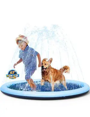 VISTOP 67" Non-Slip Splash Pad for Kids and Dogs, Thickened Sprinkler Pool for Toddlers, Outdoor Backyard Water Toys, Fun Fountain Play Mat for Babies, Children & Pets Blue VISTOP 67" Non-Slip Splash Pad for Kids and Dogs, Thickened Sprinkler Pool for Toddlers, Outdoor Backyard Water Toys, Fun Fountain Play Mat for Babies, Children & Pets Blue
