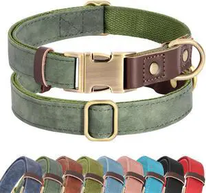 Didog Soft PU Leather Dog Collars for Small Dogs,Classic Adjustable Dog Collars with Quick Release Metal Buckle,Easy Clean and Comfortable with Nylon Lining,Green,S Neck 11-15" Didog Soft PU Leather Dog Collars for Small Dogs,Classic Adjustable Dog Collars with Quick Release Metal Buckle,Easy Clean and Comfortable with Nylon Lining,Green,S Neck 11-15"