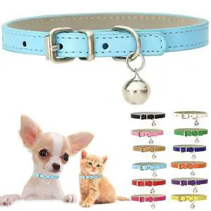 Blue XXS Dog Collar with Bell, Soft Pu Leather Cat Collars Adjustable Buckle for XS Extra Small Medium Tiny Female Male Boys Girls Pets Puppy Kitten Teacup Yorkie XX-Small Blue XXS Dog Collar with Bell, Soft Pu Leather Cat Collars Adjustable Buckle for XS Extra Small Medium Tiny Female Male Boys Girls Pets Puppy Kitten Teacup Yorkie XX-Small