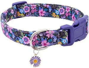 Faygarsle Cotton Dog Collar Cute Dog Collars for Small Medium Large Dogs Purple Floral Colored Options Soft and Fancy Pet Collars for Girls Flower Pattern for Girl Dog Collar M Faygarsle Cotton Dog Collar Cute Dog Collars for Small Medium Large Dogs Purple Floral Colored Options Soft and Fancy Pet Collars for Girls Flower Pattern for Girl Dog Collar M