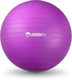 URBNFit Exercise Ball - Yoga Ball in Multiple Sizes for Yoga, Pilates, Pregnancy, Stability - Anti-Burst Swiss Balance Ball w/Quick Pump Office Ball Chair for Home and Gym 30 Inch - Purple URBNFit Exercise Ball - Yoga Ball in Multiple Sizes for Yoga, Pilates, Pregnancy, Stability - Anti-Burst Swiss Balance Ball w/Quick Pump Office Ball Chair for Home and Gym 30 Inch - Purple