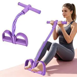 Multifunction 6-Tube Elastic Resistance Band with Foot Pedal, Elastic Pull Rope for Waist, Arm, Leg Stretching (Purple-01) Multifunction 6-Tube Elastic Resistance Band with Foot Pedal, Elastic Pull Rope for Waist, Arm, Leg Stretching (Purple-01)