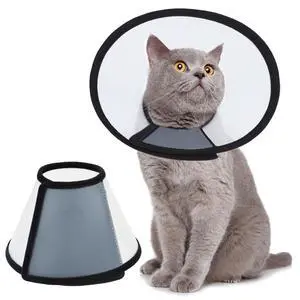 Vivifying Cat Cone, Adjustable Recovery Pet Cone, Three Sizes Lightweight Plastic Elizabethan Collar for Cats, Mini Dogs and Rabbits (Black) Vivifying Cat Cone, Adjustable Recovery Pet Cone, Three Sizes Lightweight Plastic Elizabethan Collar for Cats, Mini Dogs and Rabbits (Black)