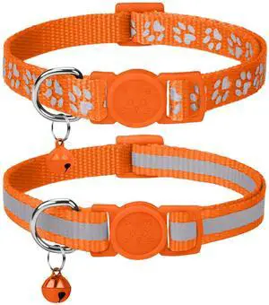 Taglory Reflective Cat Collar Breakaway with Bell, High Visibility Night Strip, Lightweight Adjustable Nylon Collar for Boy Girl Cats, 2 Pack, 7.5-12.5 Inch, Orange Taglory Reflective Cat Collar Breakaway with Bell, High Visibility Night Strip, Lightweight Adjustable Nylon Collar for Boy Girl Cats, 2 Pack, 7.5-12.5 Inch, Orange
