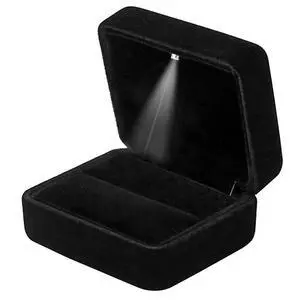 GBYAN Velvet Ring Box with LED Light Jewelry Display Gift Box for Proposal,Engagement, Wedding GBYAN Velvet Ring Box with LED Light Jewelry Display Gift Box for Proposal,Engagement, Wedding
