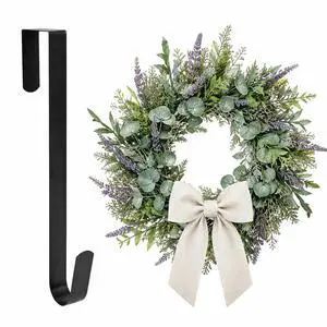 Sattiyrch 15" Wreath Hanger for Front Door,Sturdy Steel Wreath Door Hanger,Over The Door Hanger Hook (Black,1) Sattiyrch 15" Wreath Hanger for Front Door,Sturdy Steel Wreath Door Hanger,Over The Door Hanger Hook (Black,1)