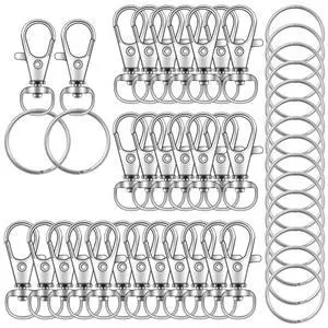70PCS Swivel Snap Hooks with Key Rings, Metal Lobster Claw Clasp, Keychain Rings for Crafts 1.25inch/32mm 70PCS Swivel Snap Hooks with Key Rings, Metal Lobster Claw Clasp, Keychain Rings for Crafts 1.25inch/32mm