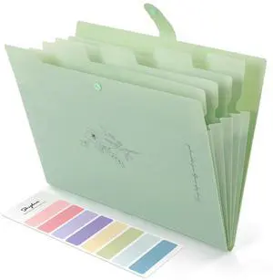 SKYDUE Expanding File Folder with 5 Pockets, Aesthetic Accordion File Organizer, Portable Document Paper Bill Receipt Organizer, School Office Supplies, Letter/A4 Size, (1, Pea Green) SKYDUE Expanding File Folder with 5 Pockets, Aesthetic Accordion File Organizer, Portable Document Paper Bill Receipt Organizer, School Office Supplies, Letter/A4 Size, (1, Pea Green)