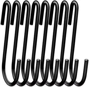 ESFUN 18 Pack 4 inch Heavy Duty S Hooks Pan Pot Holder Rack Hooks S Shaped Hooks Hangers for Oval Ceiling Pot Rack Hanging Kitchenware Spoons Pans Pots Utensils Clothes Bags Towels Plants (Black) ESFUN 18 Pack 4 inch Heavy Duty S Hooks Pan Pot Holder Rack Hooks S Shaped Hooks Hangers for Oval Ceiling Pot Rack Hanging Kitchenware Spoons Pans Pots Utensils Clothes Bags Towels Plants (Black)