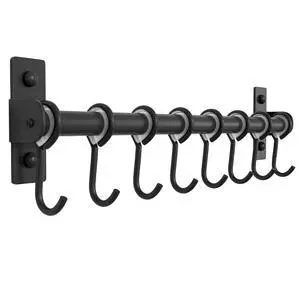 Dseap Kitchen Utensil Holder Hanger, Pot and Pan Rack Wall Mount, Kitchen Rail with 8 Hooks for Hanging Cooking Utensils, Mugs, Spoons, Wall Mounted, Stainless Steel, Black Dseap Kitchen Utensil Holder Hanger, Pot and Pan Rack Wall Mount, Kitchen Rail with 8 Hooks for Hanging Cooking Utensils, Mugs, Spoons, Wall Mounted, Stainless Steel, Black
