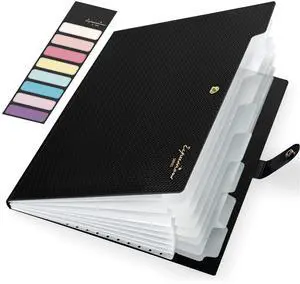 Sooez Accordion File Organizer 8 Pocket, Expanding File Folder with Labels, Folders for Document, Portable Paper Bill Receipt Organizer for Home School Office College Supplies, Letter A4 Size, Black Sooez Accordion File Organizer 8 Pocket, Expanding File Folder with Labels, Folders for Document, Portable Paper Bill Receipt Organizer for Home School Office College Supplies, Letter A4 Size, Black