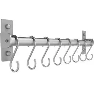 Dseap Kitchen Utensil Holder Hanger, Pot and Pan Rack Wall Mounted, Kitchen Rail with 8 Hooks for Hanging Cooking Utensils, Mugs, Spoons, Wall Mounted, Silver Dseap Kitchen Utensil Holder Hanger, Pot and Pan Rack Wall Mounted, Kitchen Rail with 8 Hooks for Hanging Cooking Utensils, Mugs, Spoons, Wall Mounted, Silver