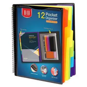 H4D 12 Pocket Poly Project Organizer, Spiral Multi Pocket Folder Organizer, Multi-Subject Folder Notebook, Letter Size H4D 12 Pocket Poly Project Organizer, Spiral Multi Pocket Folder Organizer, Multi-Subject Folder Notebook, Letter Size