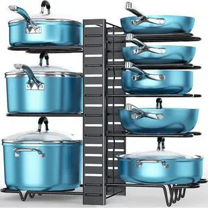 ORDORA Pots and Pans Organizer for Cabinet 16.61 Height, 8 Tier Pot Organizers Rack with 3 DIY Methods, Adjustable Pan Organizer under Cabinet Kitchen Organization and Storage ORDORA Pots and Pans Organizer for Cabinet 16.61 Height, 8 Tier Pot Organizers Rack with 3 DIY Methods, Adjustable Pan Organizer under Cabinet Kitchen Organization and Storage