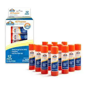 Elmer's All Purpose Glue Sticks, Washable & Non-Toxic, Clear, 22 Grams, 12 Count - Classroom, Household, Craft Projects, Poster, Vision Board, #1 Teacher Brand Elmer's All Purpose Glue Sticks, Washable & Non-Toxic, Clear, 22 Grams, 12 Count - Classroom, Household, Craft Projects, Poster, Vision Board, #1 Teacher Brand