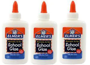 Elmer's Washable No-Run School Glue, 4 oz, 3 Pack Elmer's Washable No-Run School Glue, 4 oz, 3 Pack