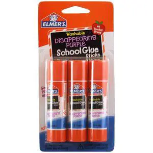 Elmer's Washable Dissappearing Purple School Glue Sticks, 3 Pack, 6 grams Each (E520) Elmer's Washable Dissappearing Purple School Glue Sticks, 3 Pack, 6 grams Each (E520)