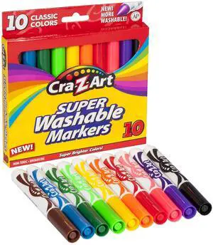Cra-Z-Art 10ct Classic Washable Broadline Markers, Back To School Supply Essential, 10 Different Color Broadline Markers Cra-Z-Art 10ct Classic Washable Broadline Markers, Back To School Supply Essential, 10 Different Color Broadline Markers