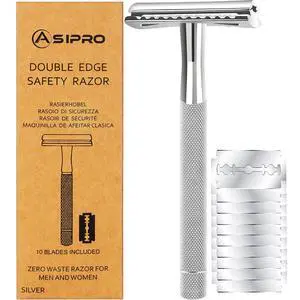 ASIPRO Safety Razor for Men & Women with 10 Double Edge Safety Razor Blades Reusable Double Edge Razor Single Blade Razors for Women & Men Kit Gift Metal Razors Stainless ASIPRO Safety Razor for Men & Women with 10 Double Edge Safety Razor Blades Reusable Double Edge Razor Single Blade Razors for Women & Men Kit Gift Metal Razors Stainless
