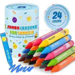 24 Colors Jumbo Crayons for Toddlers 1-3.Washable Non-Toxic Crayons for Kids 4-8.Easy to Hold Unbreakable Big Toddler Crayon for Toddler Coloring.Best Present for Easter Basket Stuffers,Holiday,Travel 24 Colors Jumbo Crayons for Toddlers 1-3.Washable Non-Toxic Crayons for Kids 4-8.Easy to Hold Unbreakable Big Toddler Crayon for Toddler Coloring.Best Present for Easter Basket Stuffers,Holiday,Travel