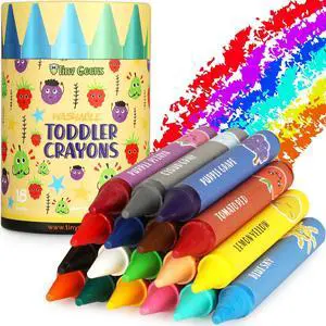 TinyGeeks Jumbo Crayons (18 Colors) Non-Toxic, Washable Crayons for Toddlers and Kids (Ages 1-8) Easy-to-Hold - Ideal for Travel, Art, and Learning TinyGeeks Jumbo Crayons (18 Colors) Non-Toxic, Washable Crayons for Toddlers and Kids (Ages 1-8) Easy-to-Hold - Ideal for Travel, Art, and Learning