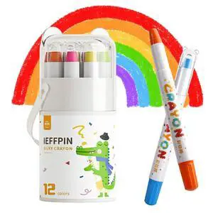 IEFFPIN 12 PCS Silky Crayons, Colored Twistable Crayons, Washable Jumbo Crayon, Drawing Coloring Supplies for Craft Art IEFFPIN 12 PCS Silky Crayons, Colored Twistable Crayons, Washable Jumbo Crayon, Drawing Coloring Supplies for Craft Art