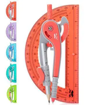 Mr. Pen- Geometry Compass and Protractor Set, 6 Inch Compass Mr. Pen- Geometry Compass and Protractor Set, 6 Inch Compass