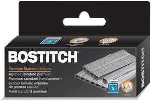 Bostitch Office Premium Staples for Jam-Free Stapling, 0.25 Inch, Full Strip, 5,000 Staples/Box Bostitch Office Premium Staples for Jam-Free Stapling, 0.25 Inch, Full Strip, 5,000 Staples/Box