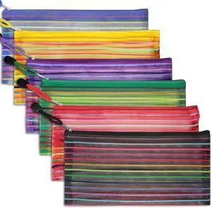 selizo 6 Pcs Pencil Pouch Plastic Pencil Cases Zipper Mesh Pouch Bag for Office Pen Cosmetic Makeup selizo 6 Pcs Pencil Pouch Plastic Pencil Cases Zipper Mesh Pouch Bag for Office Pen Cosmetic Makeup