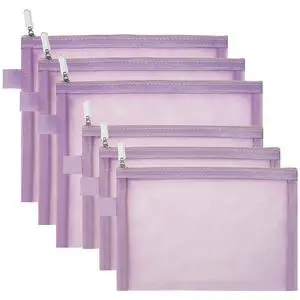 Topfinder Clear Cosmetic Bags Zip Makeup Mesh Bags Pencil Case Pouch Travel Toiletry Kit Set Storage Case ((6A+5A)*3 Light Purple) Topfinder Clear Cosmetic Bags Zip Makeup Mesh Bags Pencil Case Pouch Travel Toiletry Kit Set Storage Case ((6A+5A)*3 Light Purple)