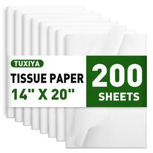 200 Sheets White Tissue Paper, 14" X 20" Tissue Papers Bulk for Christmas Wedding Birthday Showers Valentine's Day Flower Decoration, Tissue Paper for Gift Bags, Crafts, Packaging, Storage, Art 200 Sheets White Tissue Paper, 14" X 20" Tissue Papers Bulk for Christmas Wedding Birthday Showers Valentine's Day Flower Decoration, Tissue Paper for Gift Bags, Crafts, Packaging, Storage, Art
