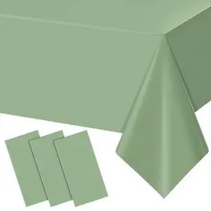 3Pack Sage Green Plastic Tablecloths for Rectangle Tables, Light Green Disposable Tablecloth, Waterproof Sage Green Table Cover for Birthday Bridal Wedding Baby Shower Party Decorations, 54 X 108Inch 3Pack Sage Green Plastic Tablecloths for Rectangle Tables, Light Green Disposable Tablecloth, Waterproof Sage Green Table Cover for Birthday Bridal Wedding Baby Shower Party Decorations, 54 X 108Inch