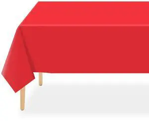 QIKSION Red Plastic Table Cloth Disposable 2 Pack, 54 x 108 Inch Tablecloths for Valentines, Mothers Day, Birthday Party, Christmas Decorations, Rectangle Table Cover QIKSION Red Plastic Table Cloth Disposable 2 Pack, 54 x 108 Inch Tablecloths for Valentines, Mothers Day, Birthday Party, Christmas Decorations, Rectangle Table Cover