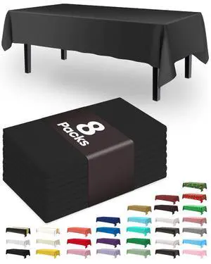 Pureegg Plastic Table Cloth Disposable 8 Pack, 54 x 108 Inch Table Cloths, Graduation Decorations Class of 2025, Graduation Party Tablecloths, Rectangle, Plastic Cover, Leakproof & Sturdy, Black Pureegg Plastic Table Cloth Disposable 8 Pack, 54 x 108 Inch Table Cloths, Graduation Decorations Class of 2025, Graduation Party Tablecloths, Rectangle, Plastic Cover, Leakproof & Sturdy, Black