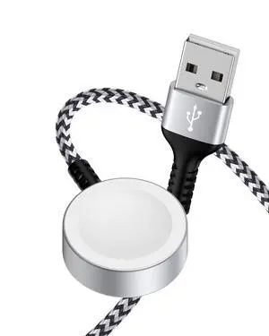 Apple Watch Charger Fast Charging Cord, Wireless Charger Cable for iWatch Series 11/10/9/8/7/6/5/4/3/2/1, Ultra 3/2/1, SE3/SE2/SE Braided Magnetic Smartwatch Charging Pad Wire Cargador for Car Travel Apple Watch Charger Fast Charging Cord, Wireless Charger Cable for iWatch Series 11/10/9/8/7/6/5/4/3/2/1, Ultra 3/2/1, SE3/SE2/SE Braided Magnetic Smartwatch Charging Pad Wire Cargador for Car Travel